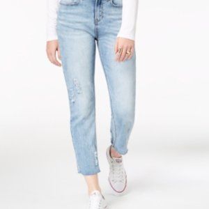 Indigo Rein Ripped Straight-Leg Ankle Jeans, 5/26